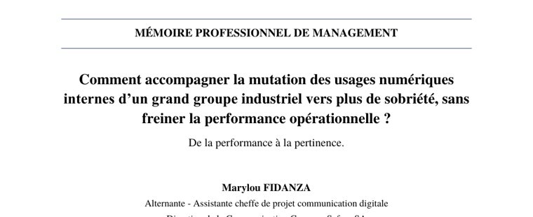 Couverture : De la performance à la pertinence